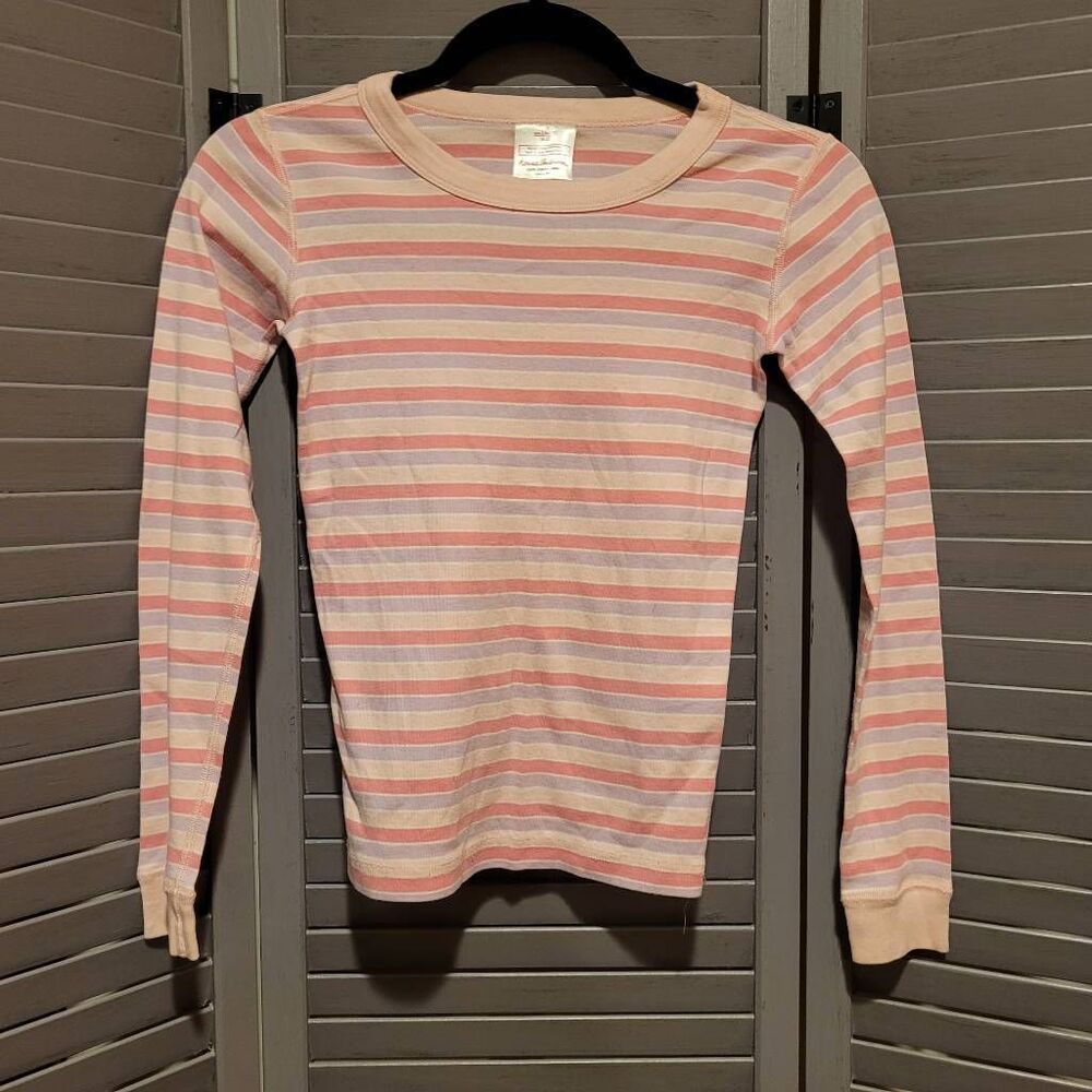 Hanna Andersson Organic Cotton Long Sleeve Striped Pajama Top- Size 12